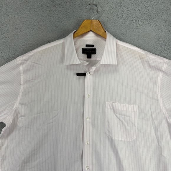 Jos. A. Bank Mens Reserve Dress Shirt 19-36 Pink Stripe Long Sleeve Pocket NEW